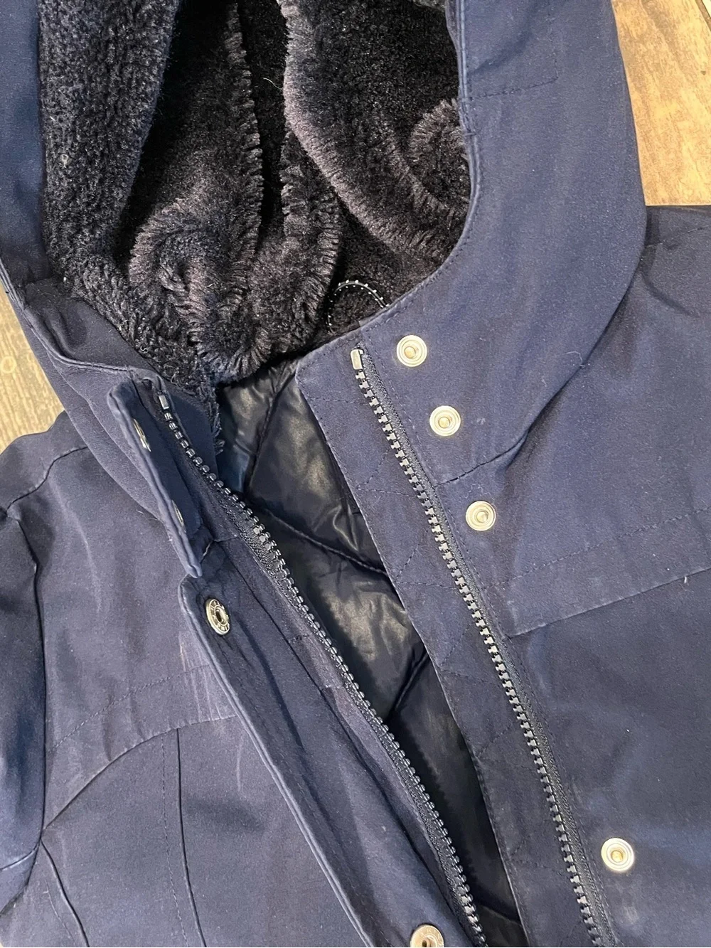 Gap Kids Girl Cold Control Ultra Max Down Parka Coat Navy Size L